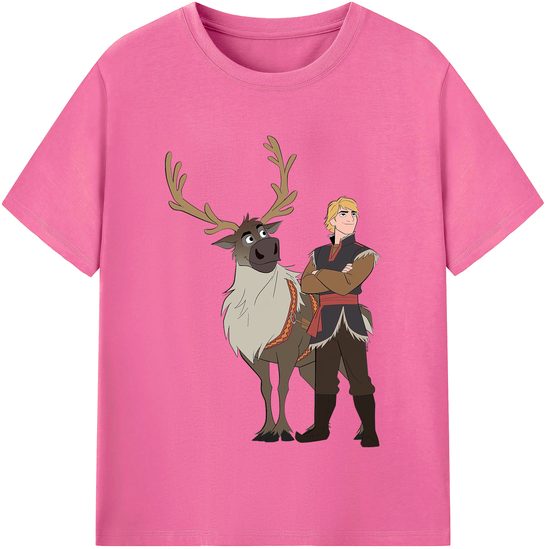 （画像用） アナと雪の女王 アンナ エルサ Frozen Anna Elsa レディースカジュアルプリントTシャツ（綿100％）
